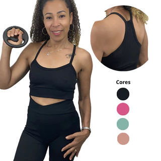 Conjunto Academia Feminino Short e Top Fitness Cintura Alta malha Anarruga