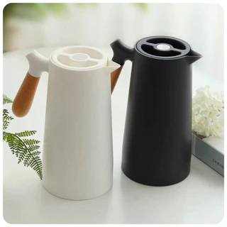 Garrafa Térmica com 1 Litro (1000 mL) com Cabo de Madeira - Ótima para Café e Água Quente