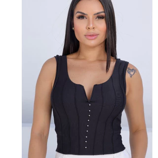 Cropped regata femenina elastano e com bojo