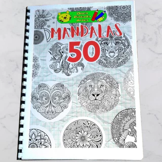 Kit 50 desenhos de colorir adulto Tema Mandalas, tamanho grande, envio imediato em Oferta na Shopee