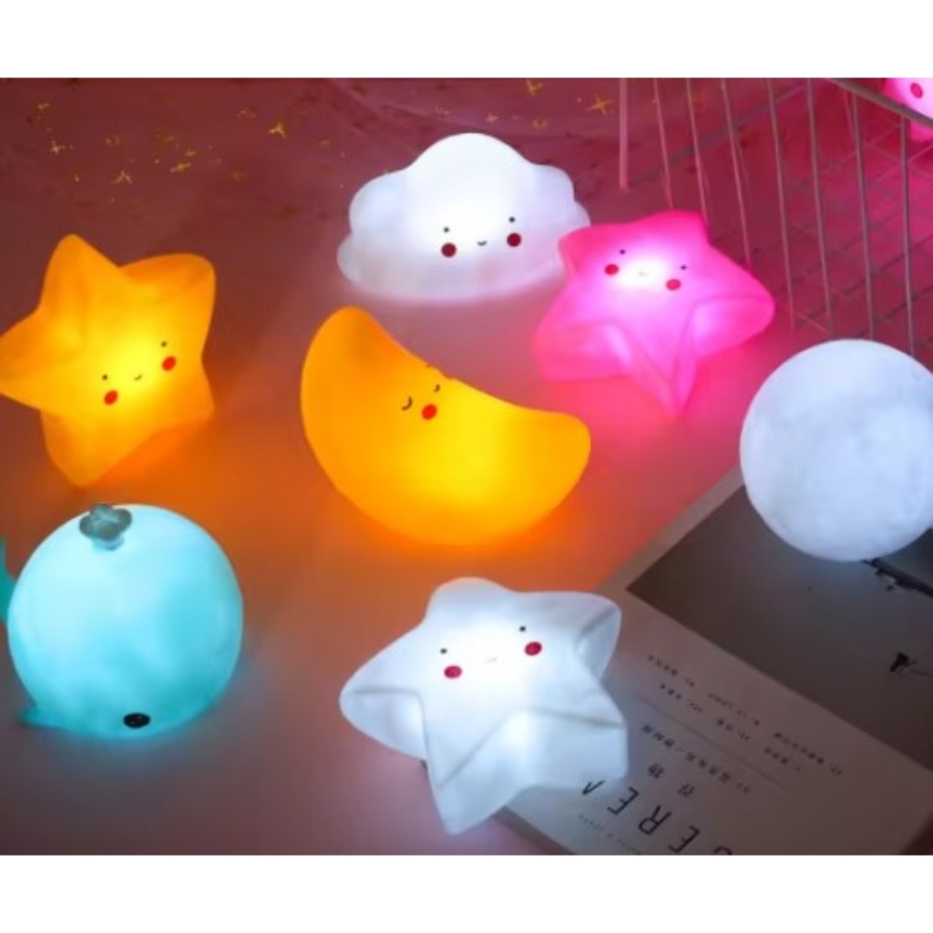 Luminária Abajur Nuvem Mágica Luz Led Noturna Bateria Infantil quarto criança
