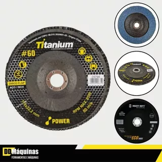Disco Flap Zircônio Power Ecoinox Gr. 60 Curvo 7'' - Titanium em Oferta na Shopee