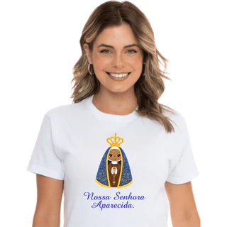 Camisa camiseta blusa Poliéster Nossa Senhora Aparecida Imagem Sem Igreja Católica Promoção barato