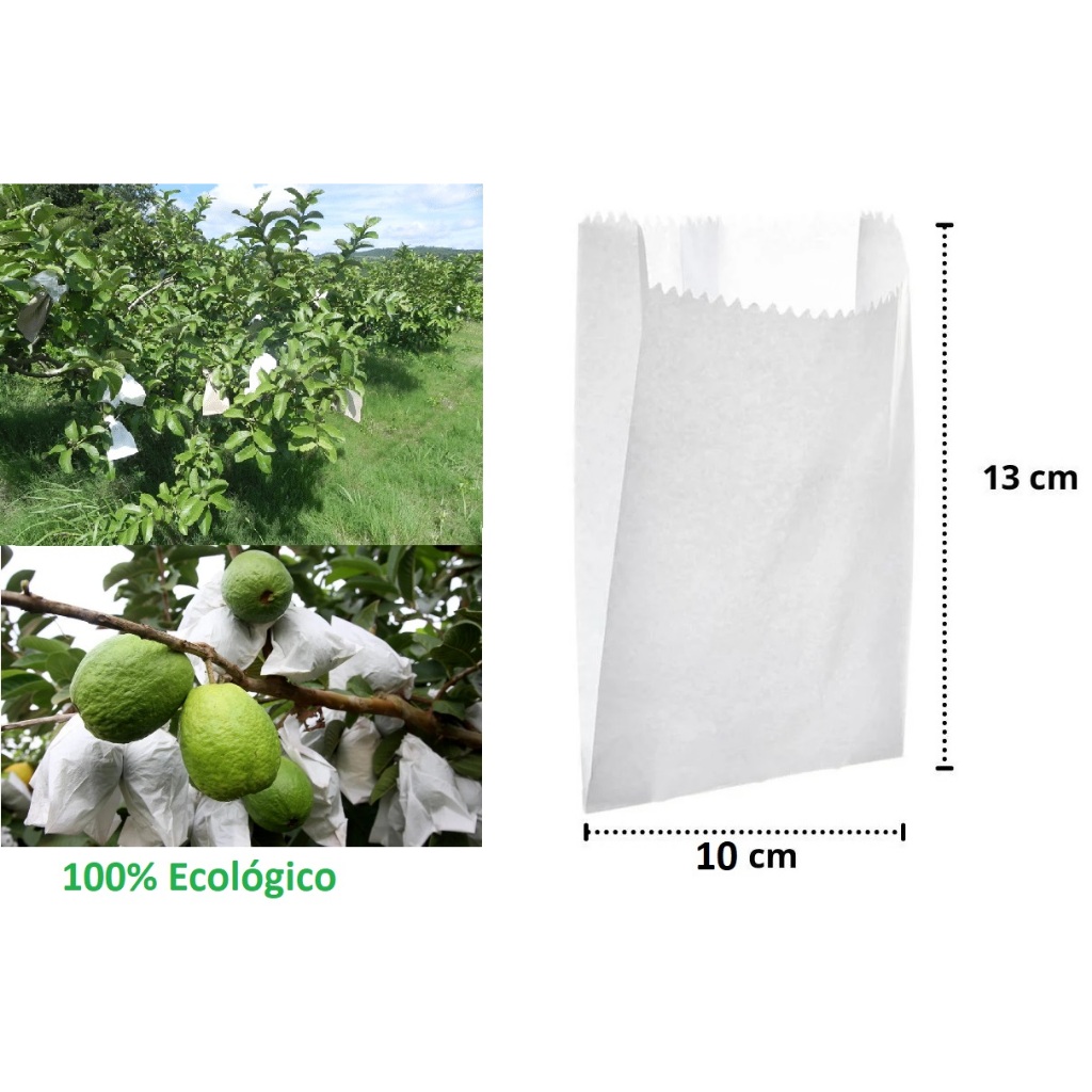 Sacos De Celulose Para Proteção De Frutas 13 X 10cm Goiaba, Ameixa, Tomate, Manga, Pêssego