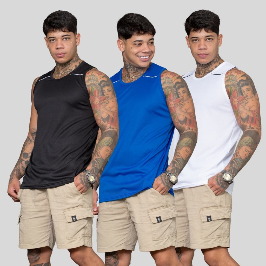 Kit 2 Regatas Masculinas Esportivas Dryfit