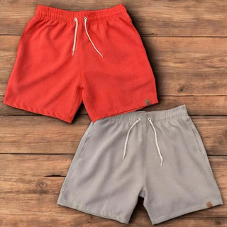 Kit com 2 Bermudas Masculinas Linho com Elastano Short com Bolso Plus Size