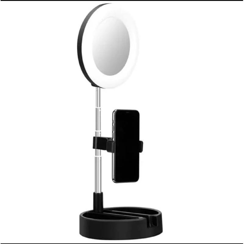 Espelho com led portátil e com local para celular | Shopee Brasil