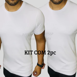 Kit Camisetas malha peruana básicas premium com elastano lisa , modelagem Slim fit e Tradicional.