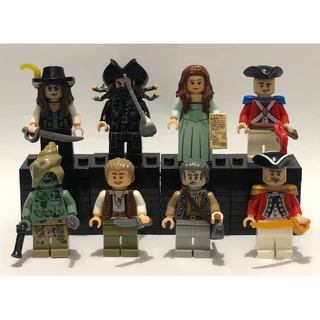 Minifiguras Bonecos Piratas do Caribe Jack Sparrow Barba Negra