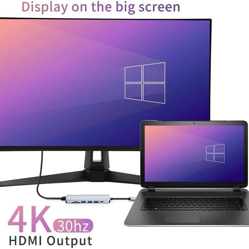 Hub Type-c 7 Em 1 Usb 3.0 Hdmi Micro Sd Mac Notebook Pc - AU Hub Type-c 7 Em 1 Usb 3.0 Hdmi Micro Sd Mac Notebook Pc - AU
