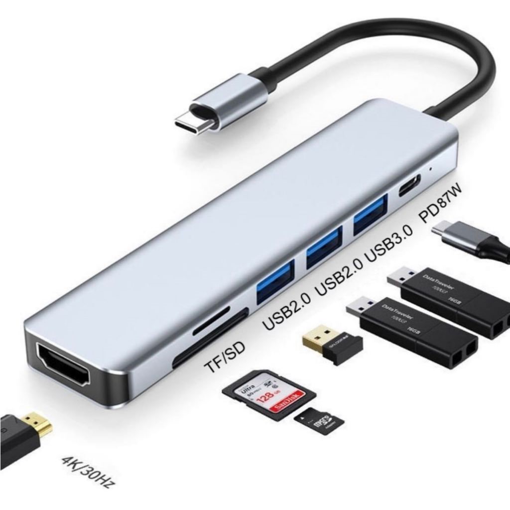 Hub Type-c 7 Em 1 Usb 3.0 Hdmi Micro Sd Mac Notebook Pc - AU Hub Type-c 7 Em 1 Usb 3.0 Hdmi Micro Sd Mac Notebook Pc - AU