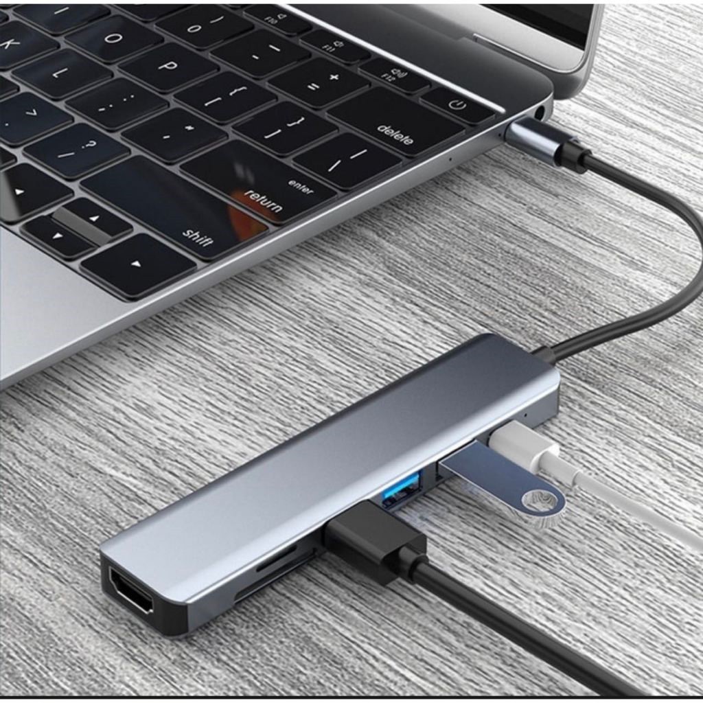 Hub Type-c 7 Em 1 Usb 3.0 Hdmi Micro Sd Mac Notebook Pc - AU Hub Type-c 7 Em 1 Usb 3.0 Hdmi Micro Sd Mac Notebook Pc - AU