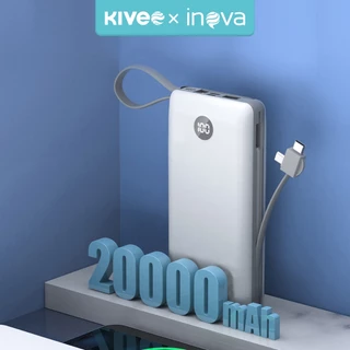 KIVEE x INOVA Carregador Portátil 20000mAh, Carregamento Rápido, Grande Capacidade de Bateria, Carregador Portátil, Powerbank para iPhone Samsung
