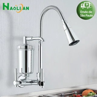Torneira Gourmet Com Filtro De Parede Cromada Cozinha Luxo