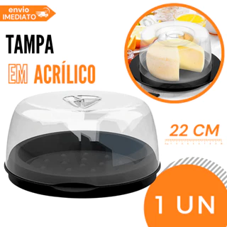 Queijeira Porta Queijo Tampa Acrílica Transparente