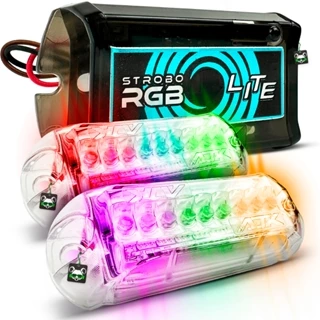 Kit Strobo Automotivo AJK Lite 2 Faróis Led Rgb 3W + Central