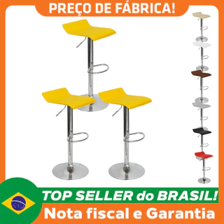 Kit 3 Banquetas Toquio Wave Enzo Belo Horizonte Recouro Giratória