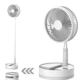 Ventilador Portátil Dobrável Sem Fio com Regulagem de Altura e Carregamento USB Retrátil Mesa Coluna