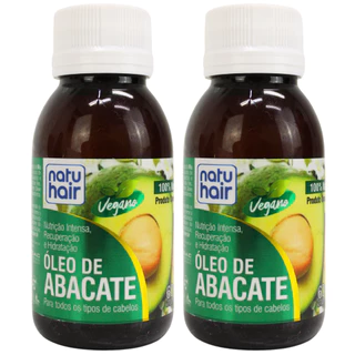 Óleo de Abacate Natuhair 60ml x2 un Hidratação Profunda Brilho Suavidade Antifrizz Crescimento