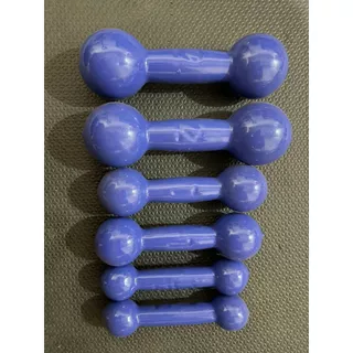 Kit par de halteres roxo emborrachado 1/2kg + 1kg + 2kg (7kg total)