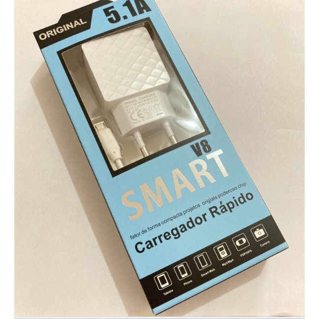 ATACADO kit 10 unidades Carregador ML de celular 5.1A barato entrada micro 2usb ML-6635