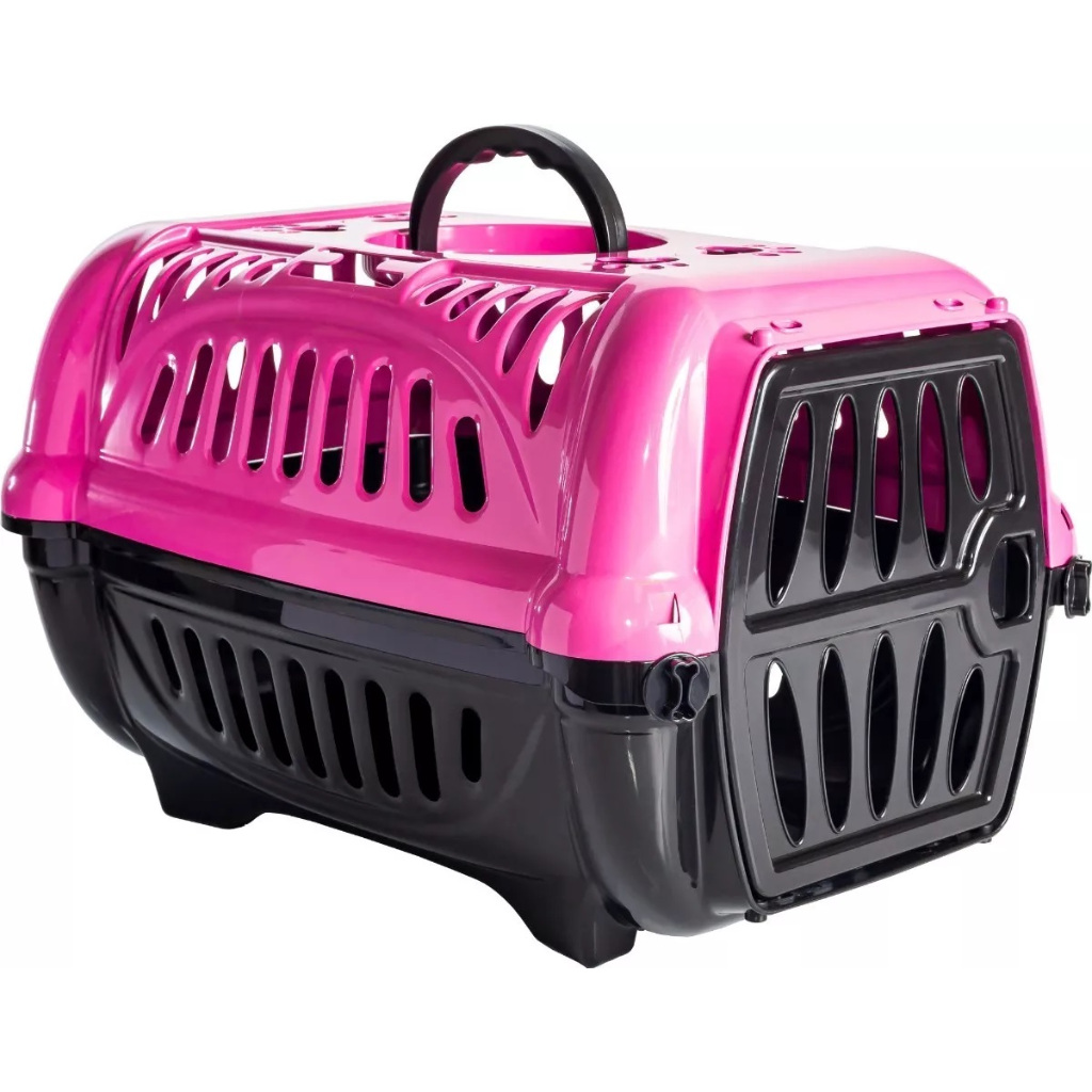 Caixa Transporte Para Gatos Coelho Cão Pequeno Nº1 Cor Rosa