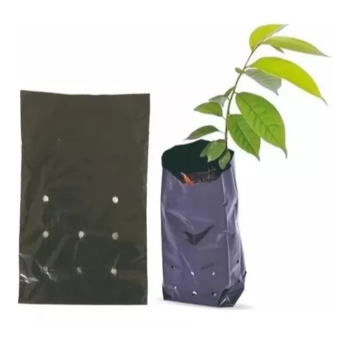 Saco Para Mudas de Plástico Preto - 100 unidades Qualidade e Resistência para o Crescimento das Suas Plantas