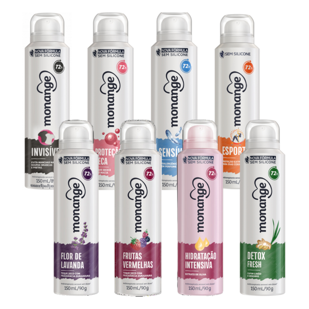 Kit 6 Desodorante Monange 150ml