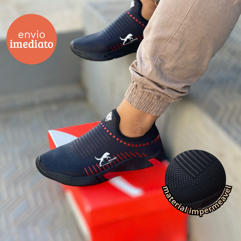 Tênis meia Slip-on Sem Cadarço: Leve, Fácil de Calçar | Unissex, Conforto Ortopédico | Marcio Recomenda! Ideal para Caminhada, Academia e Esportes suave macio