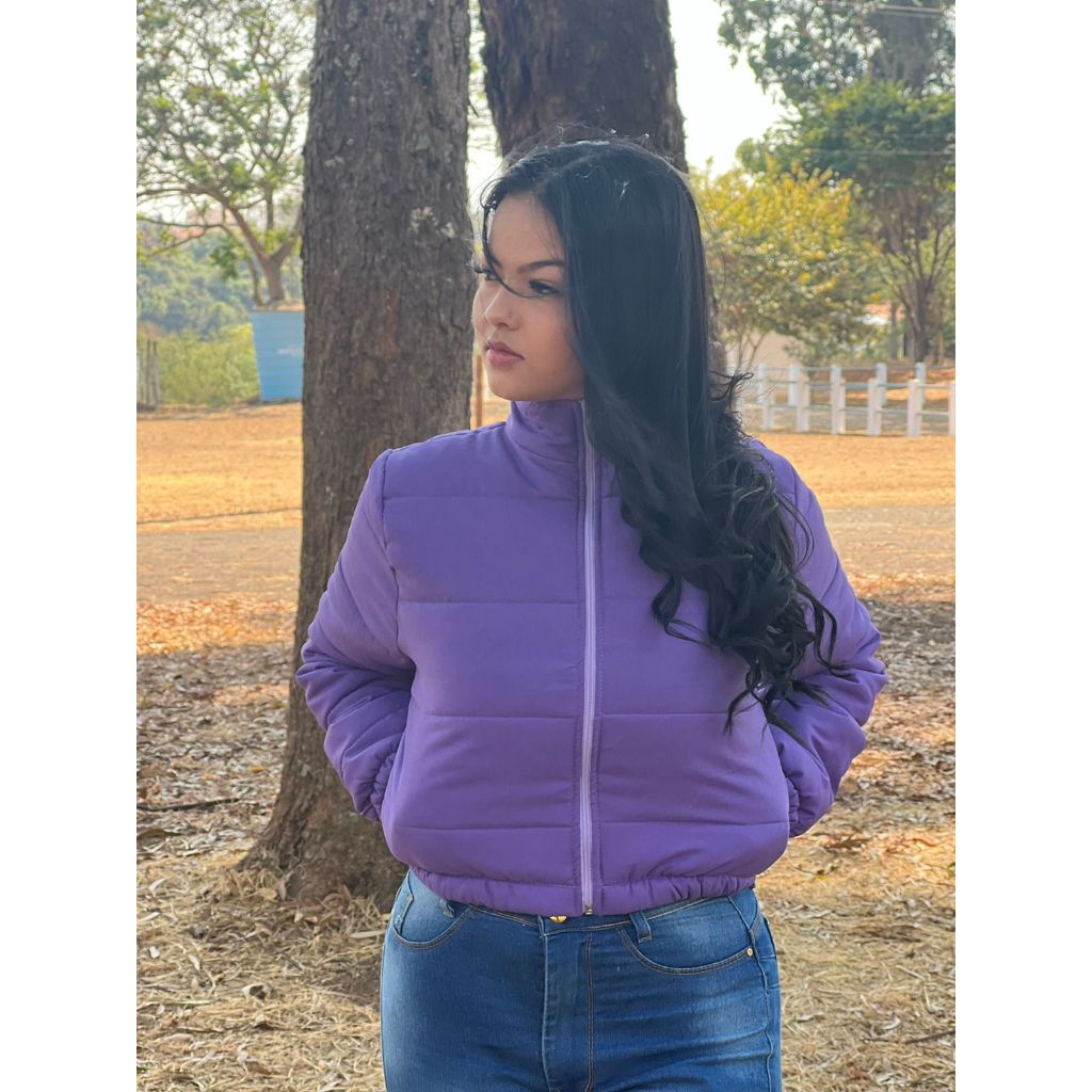 Blusa de Frio Jaqueta Feminina Puffer Cropped Bobojaco Inverno | Shopee ...