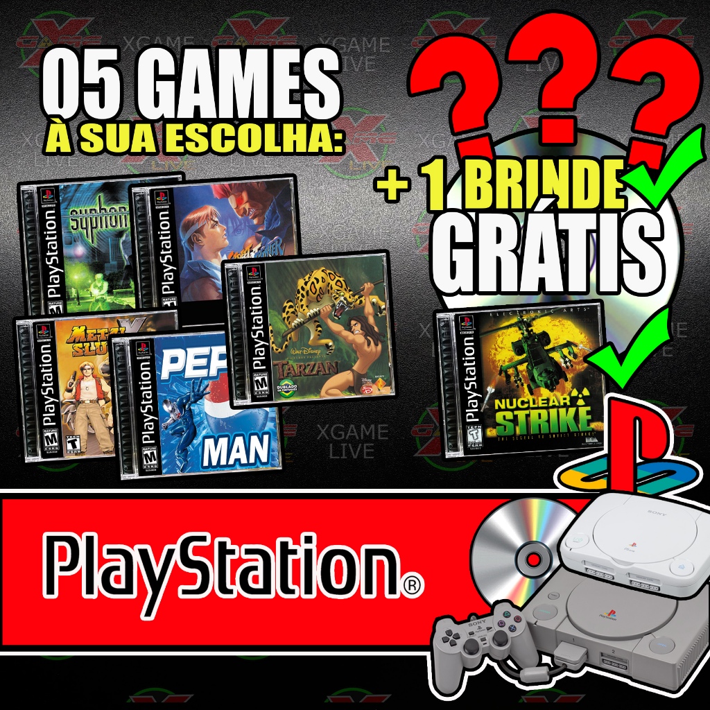05 GAMES PS1 + 1 GAME Extra A sua escolha - By XGAMELIVE