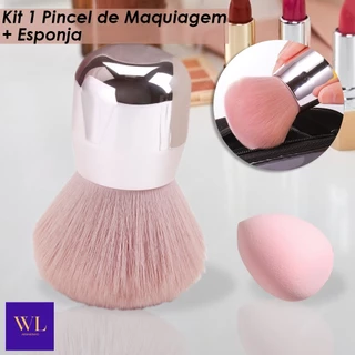 Kit Pincel de Maquiagem Pó e Esponja Gota Facial Blush Base e Corretivo Acessório Portátil - WL em Oferta na Shopee