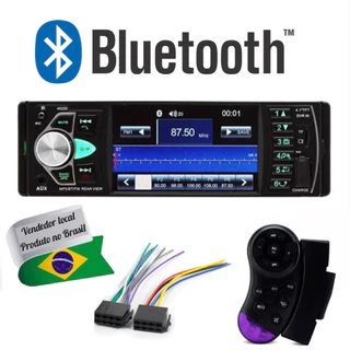 Central Multimidia Universal MP5 1 Din + Controle de Volante Automotivo Tela 4.1 Saída de Vídeo Novo