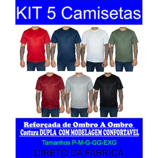 Kit 5 Camiseta Masculina Básica DRY-FIT Malha Fria Academia Corrida Treino