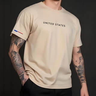 Camiseta Manfinity UNITED STATES Urban Camisa Street Wear Masculina 100% Algodão