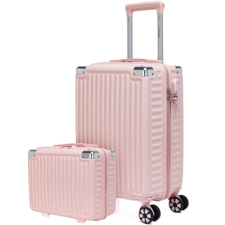 Kit Mala de Viagem 8kg Frasqueira Bordo Abs Reforado Rodas 360