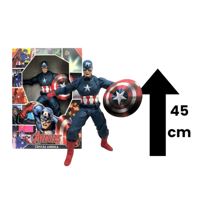 Boneco Articulado Capitão América Grande 45 cm Original - Mimo | Shopee ...