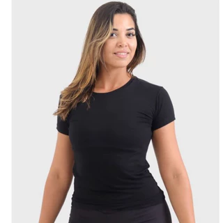 Blusa Feminina básica lisa baby look academia viscolycra