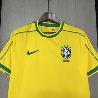 Camisa de Futebol Retrô - 1998 / Amarelo e verde/ Brasil