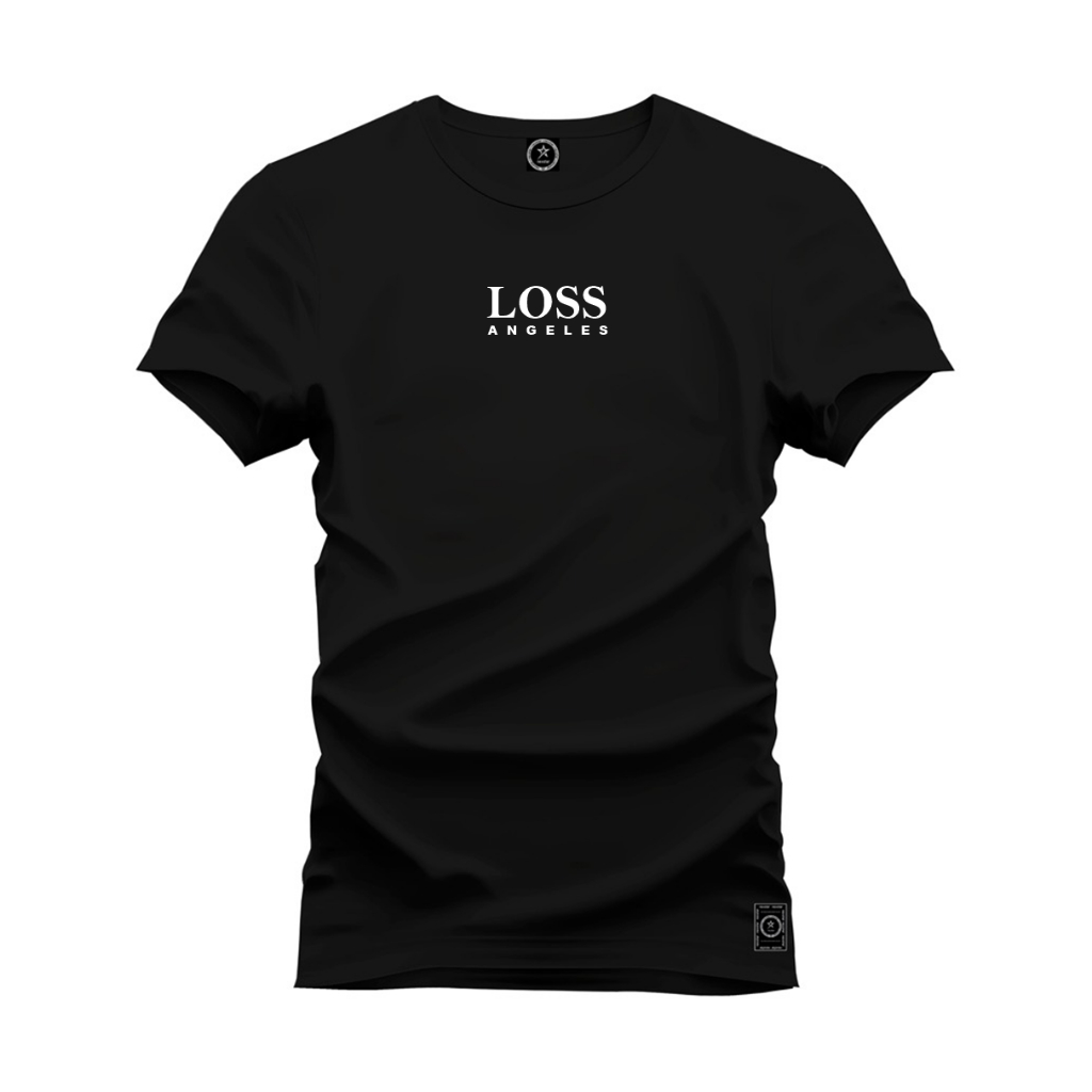 Camisa marca Loss Angeles estampada Camiseta malha premium 100% algodão ...