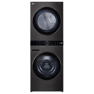 Lavadora e Secadora Elétrica Smart LG WashTower 17kg Aço Escovado Preto com IA AIDD WK17BS6A 220V