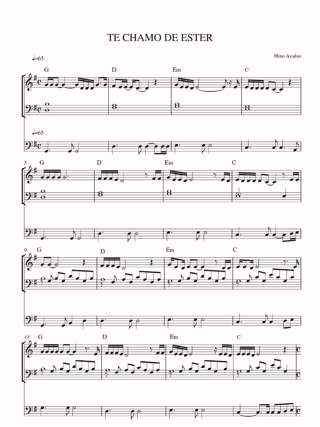 HINOS AVULSOS CCB PARTITURAS