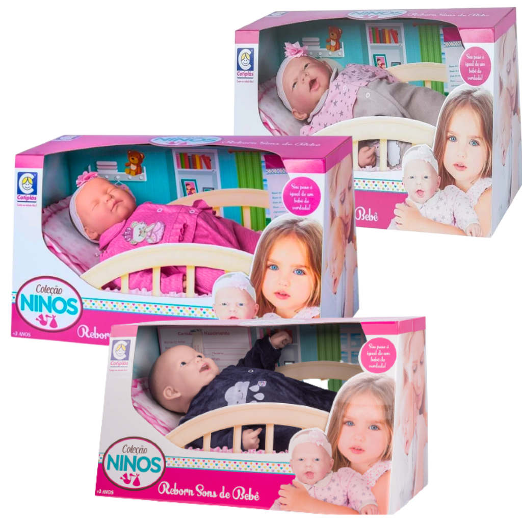 Brastoy Bebê Reborn Boneca Silicone Realista Pintada Menina Rosa 48cm Original