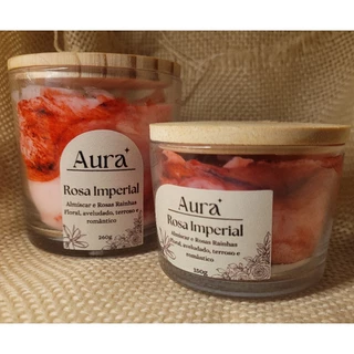 Vela Aromática Marmorizada - Aroma Fresco/Floral - Rosas - Promoção de Lançamento Acenda aura - Perfeito para presentes
