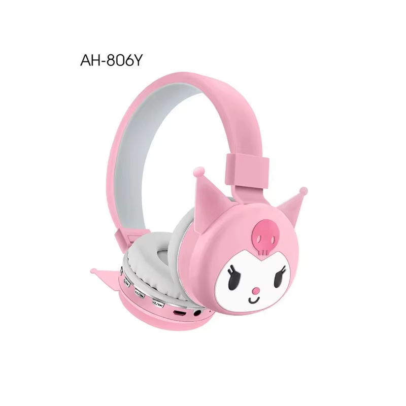 Fone Sem Fio Headset Bluetooth Kuromi Cor Rosa Liso Fofo