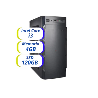 PC Computador CPU, Intel Core I3, 4GB DDR3, SSD 120GB, Preto