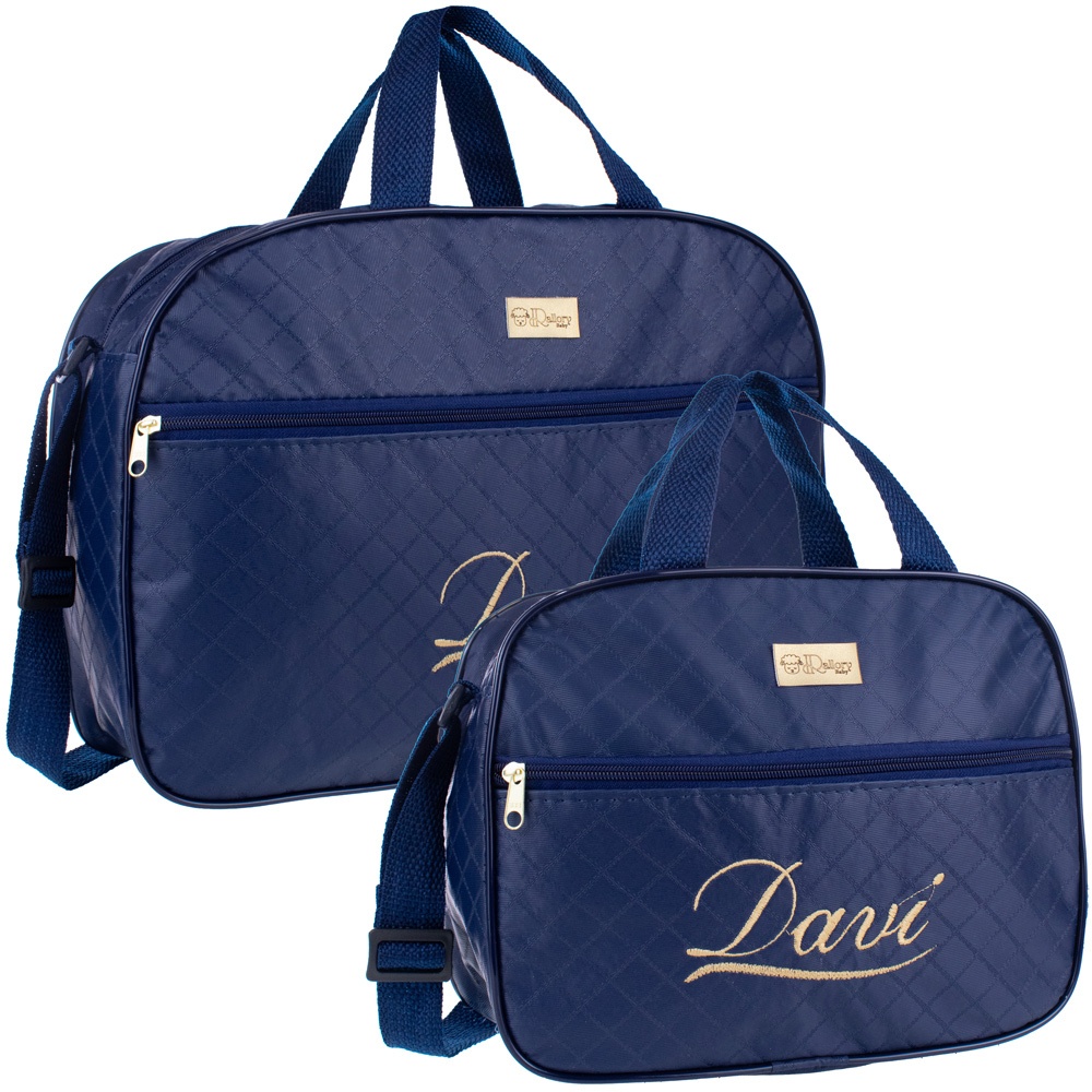 Kit 2 Peças Bolsa Maternidade Com Nome Personalizado Modelo Luxo ...