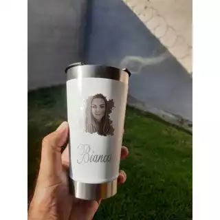 Copo térmico PERSONALIZADO COM FOTO E NOME -GRAVAÇÃO A LASER