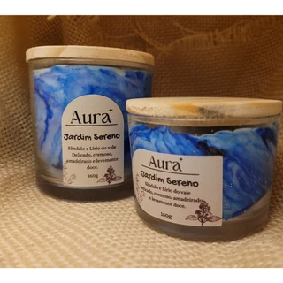 Vela Aromática Marmorizada - Aroma Floral/Amadeirado - Lírio e Sândalo - Promoção de Lançamento Acenda aura - Perfeito para presentes