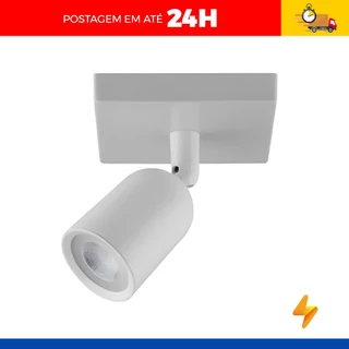Spot Sobrepor Branco P/ Lampada Mr16 Canopla Quadrada - Galaxy